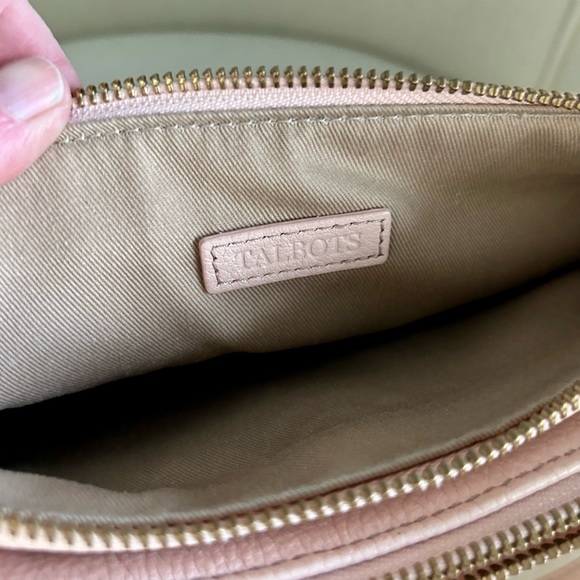 SOLD Talbots pink leather double zip crossbody shoulder purse - Picture 2 of 8